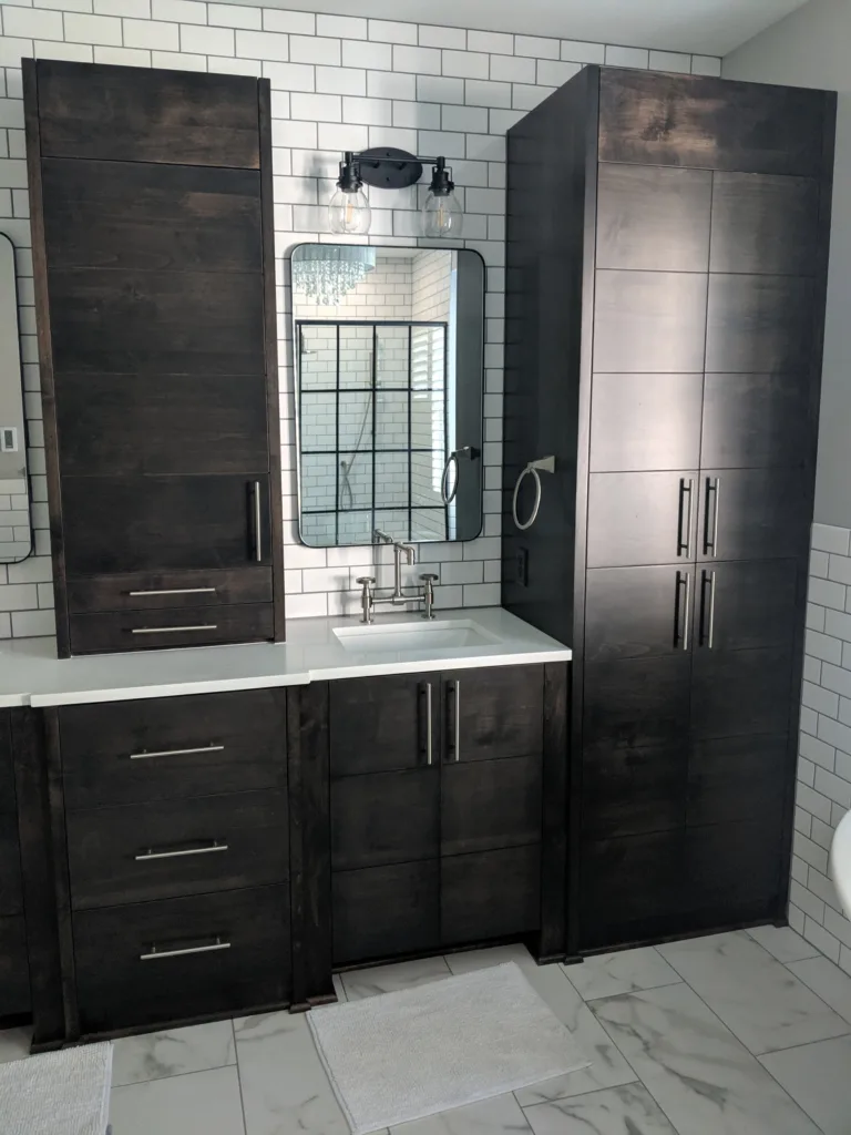 Custom bathroom vanity and cabinets