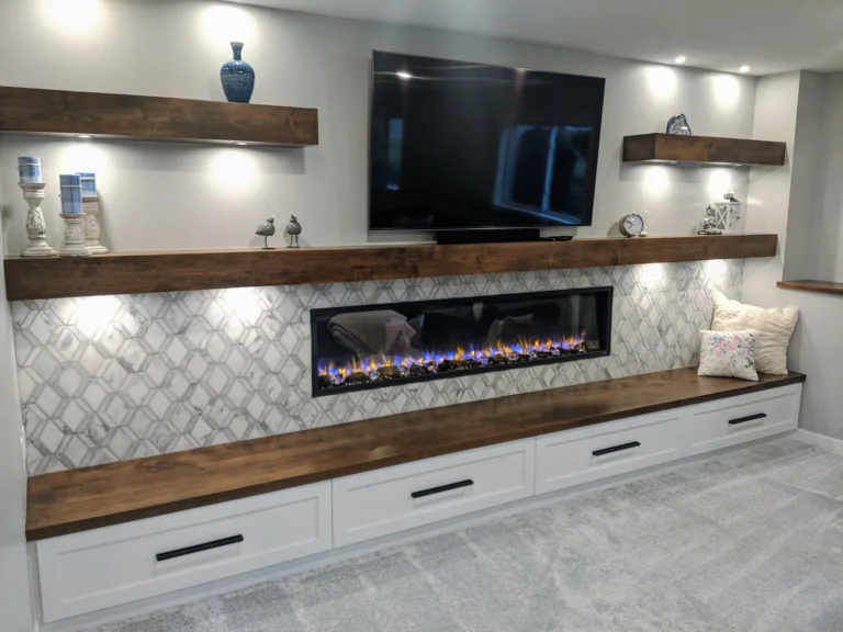 Custom fireplace built-in cabinets