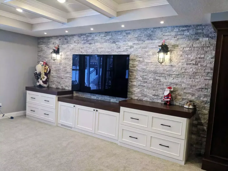 Custom fireplace built-in cabinets