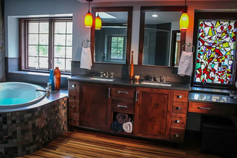 Custom bathroom vanity and cabinets